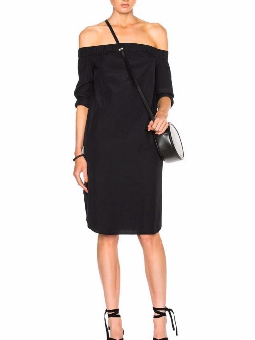 rag & bone Black One-Shoulder Shift Dress